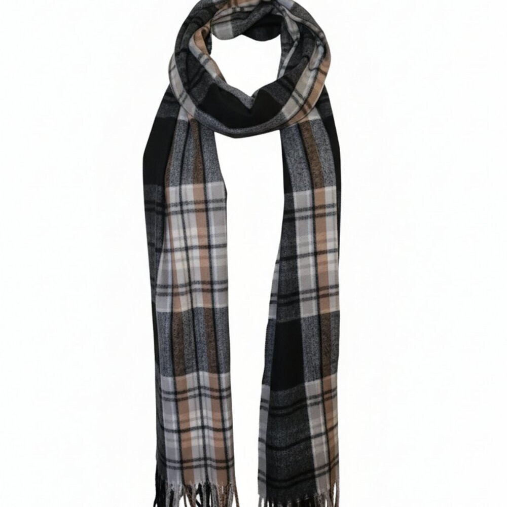 Style & Co Plaid Black, Brown and White Soft Scarf -โ NWOT - Picture 7 of 7